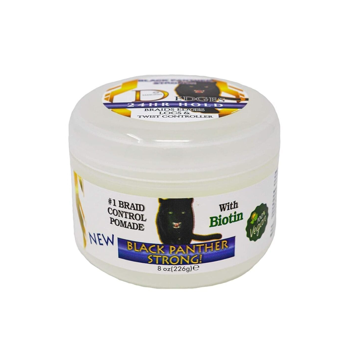 Vegan Black Panther Strong Edge Control with Biotin. 8oz