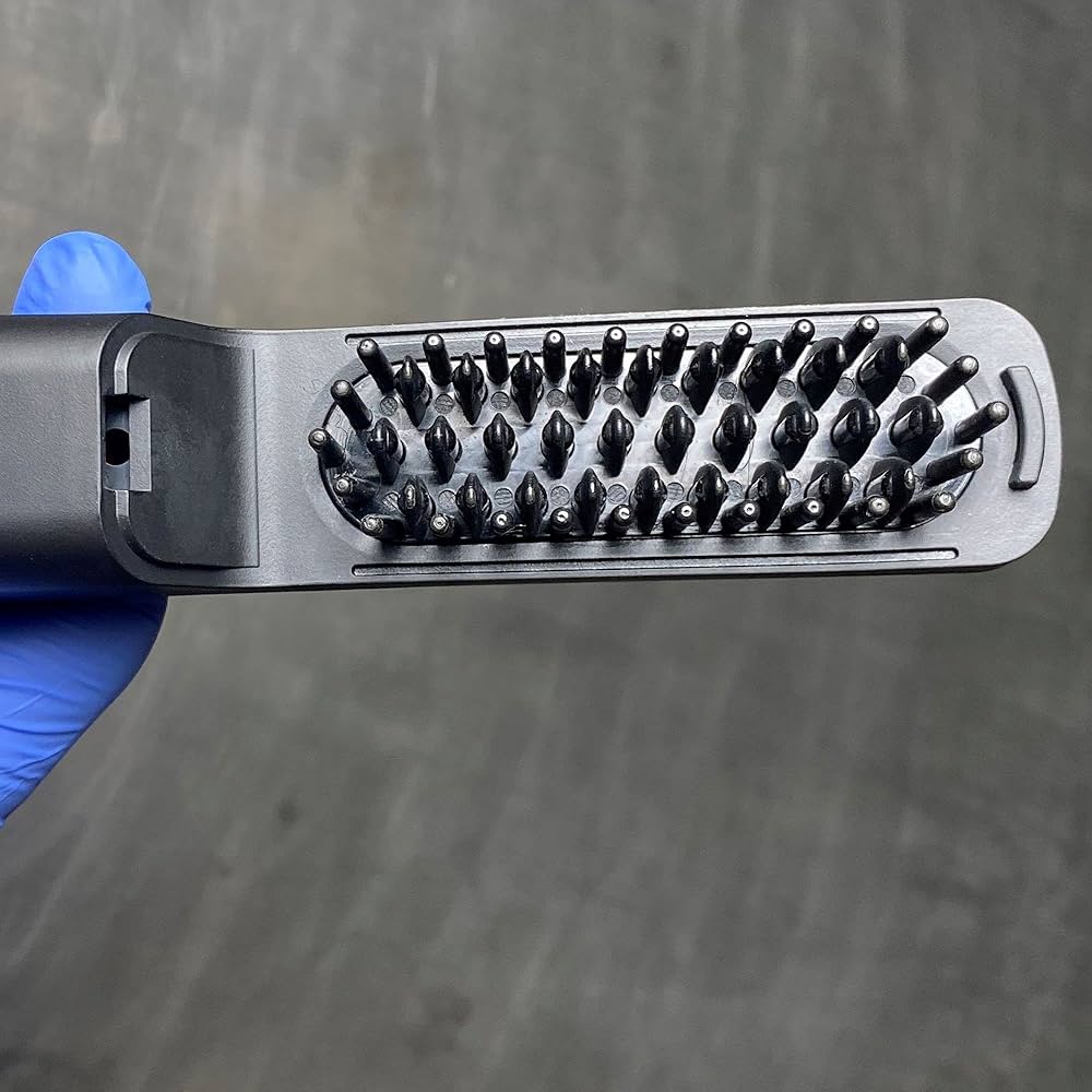 StyleCraft Heat Stroke Beard & Styling Hot Brush, Cool Touch Tips Anti-Scold, Hair Straightener, Black