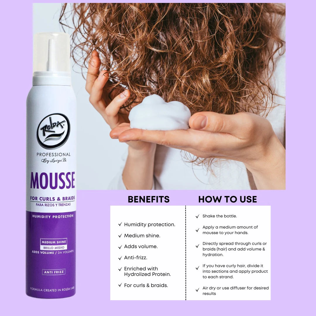 Rolda - Hair Mousse for Curly Hair & Braids
