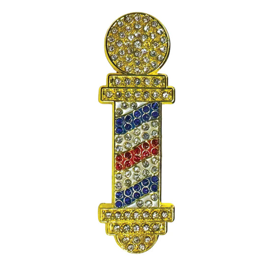 Gemstone Barber Pole - Gold