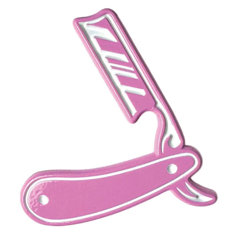 Traditional Straight Razor Pin - Pink