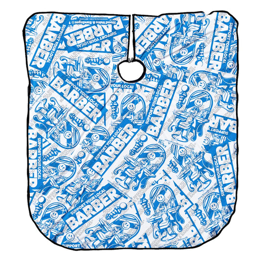 Support Your Local Barber “Blue” Collectors Cape